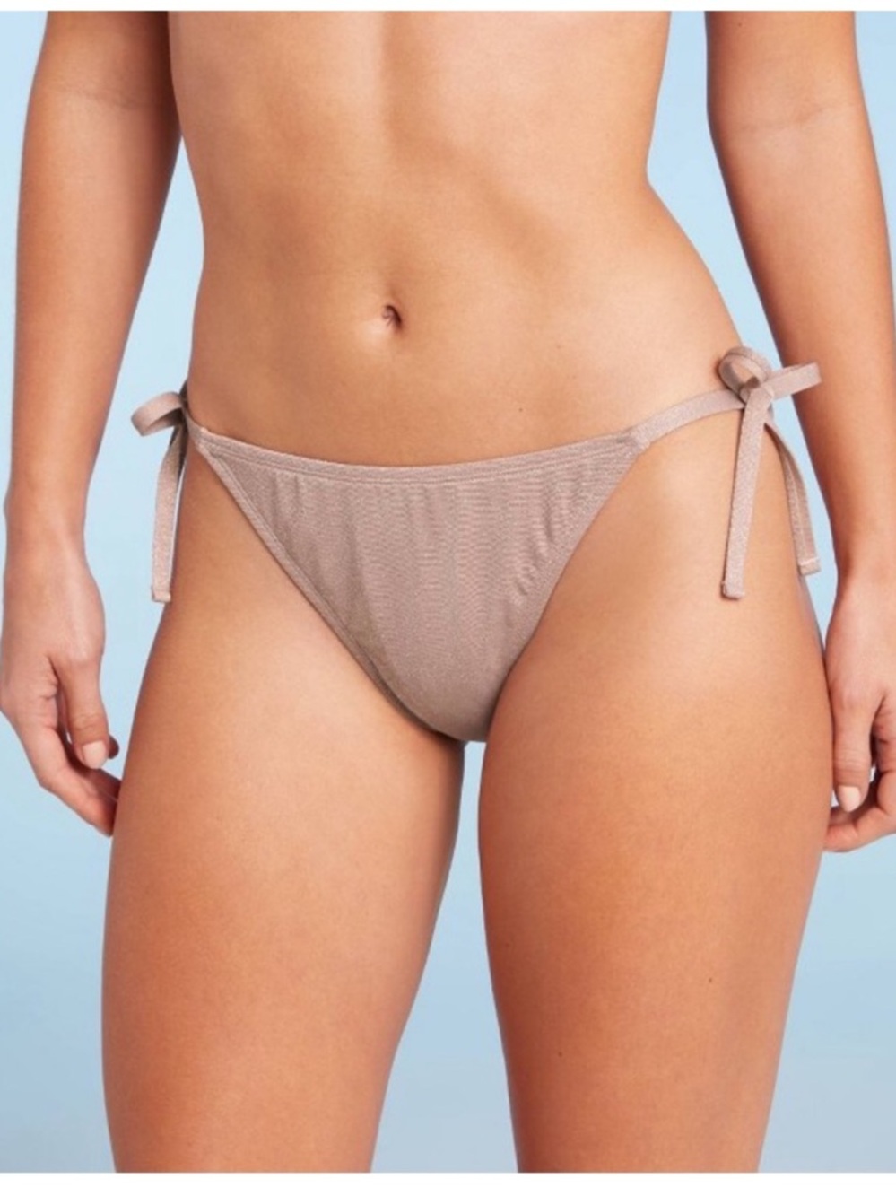 Shade & Shore Side-Tie Bikini Bottom in Neutral Brown.
Size S